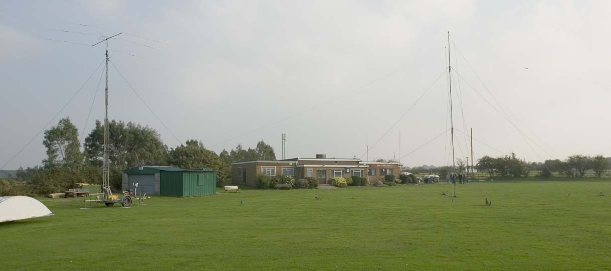 Operating from the Cricket Pavilion with the HF Beam on the Tower and Dipoles on the Mast   g4oar 2005